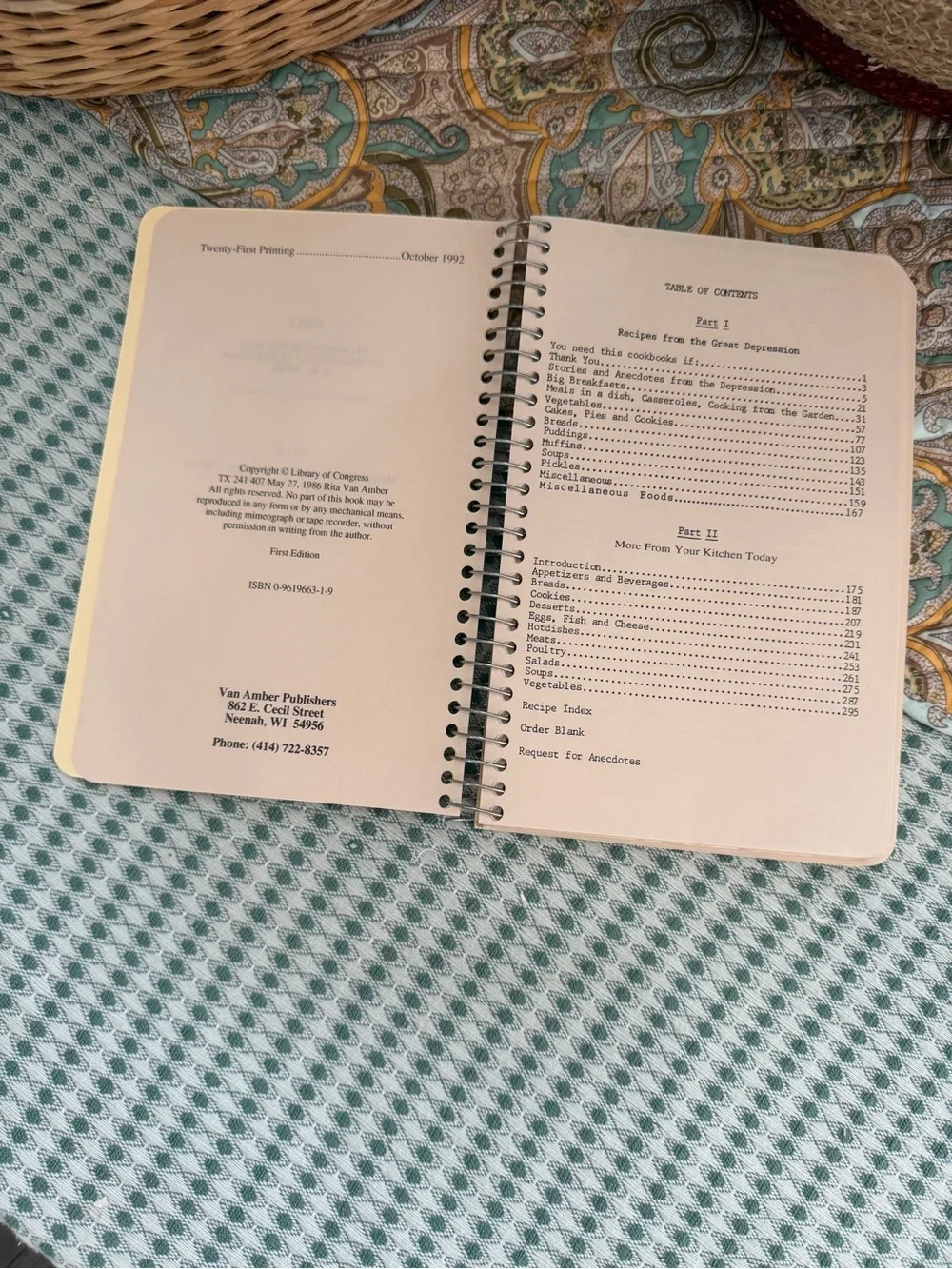 Vintage Cookbook Stories & Recipes of the Great Depression of 1930's LIKE NEW